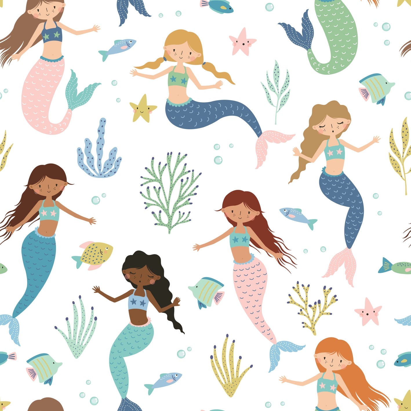 Bird & Bean Bamboo Short PJ Set - Magic Mermaids