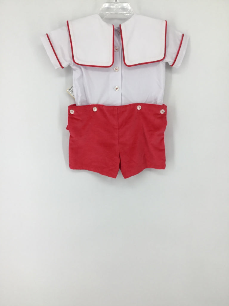 The Beaufort Bonnet Co Child Size 12-18 Months Red Solid Outfit - boys