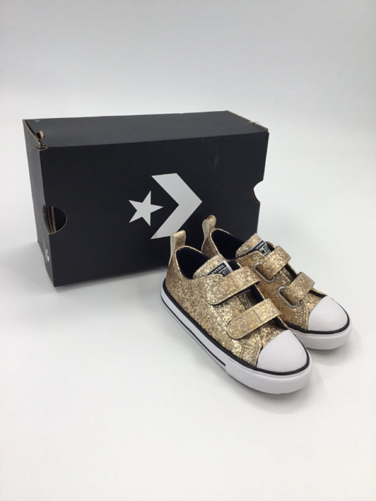 Converse Child Size 8 Toddler Gold Sneakers