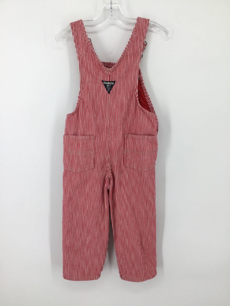 OshKosh B'gosh Child Size 5 Red Stripe Overalls - boys