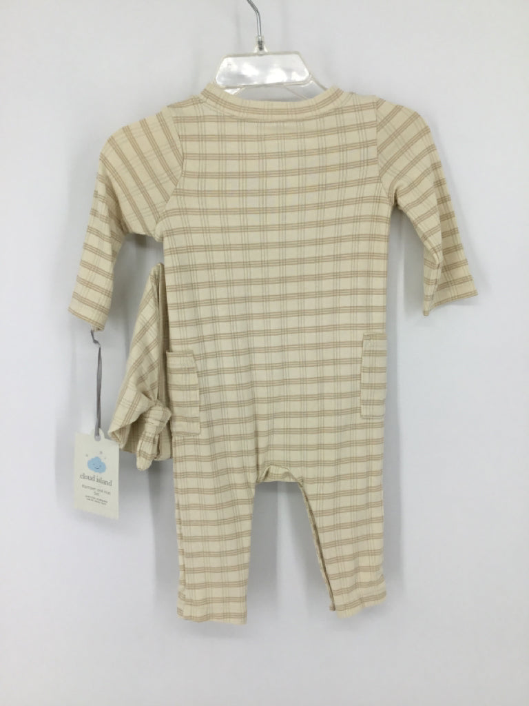 cloud island Child Size 0-3 Months Tan Print Outfit - boys