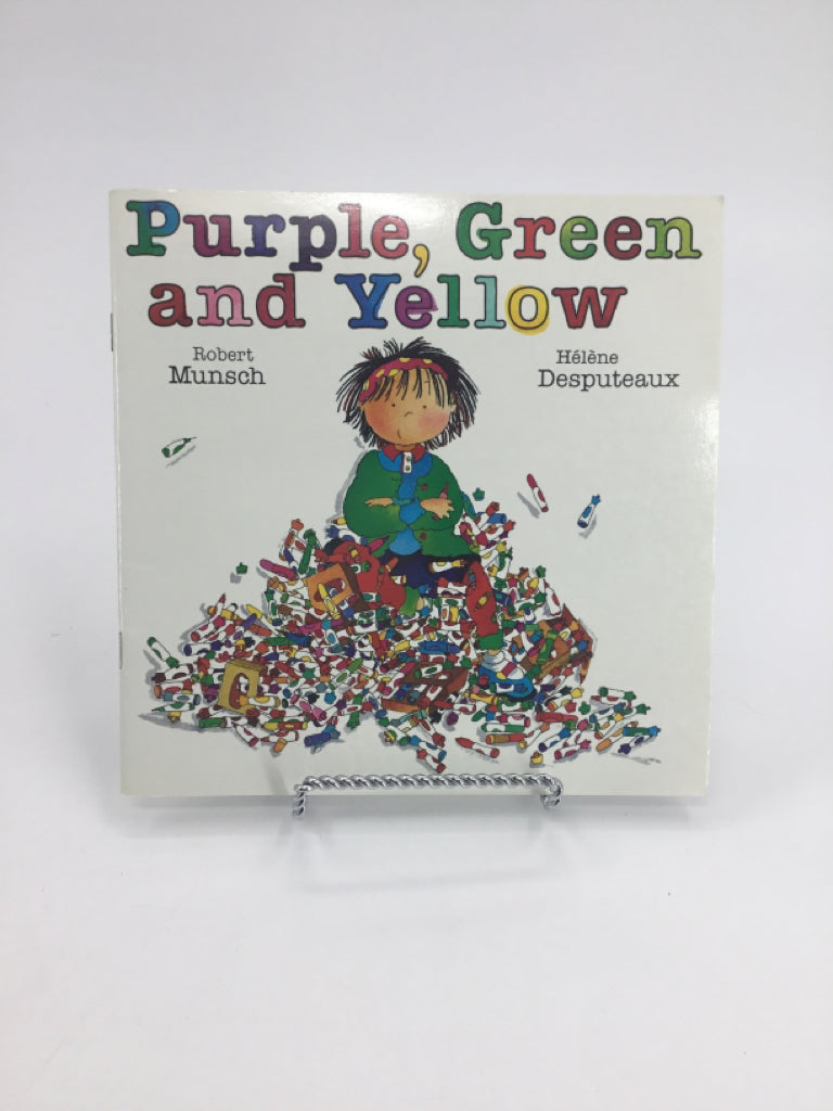 Purple, Green, and Yellow Paperback Book