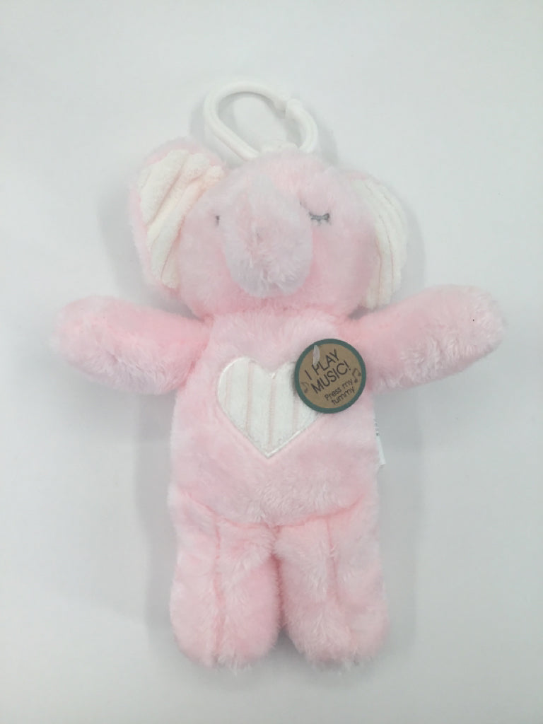 Musical Pink Stuffed Elephant Infant Hanging Toy