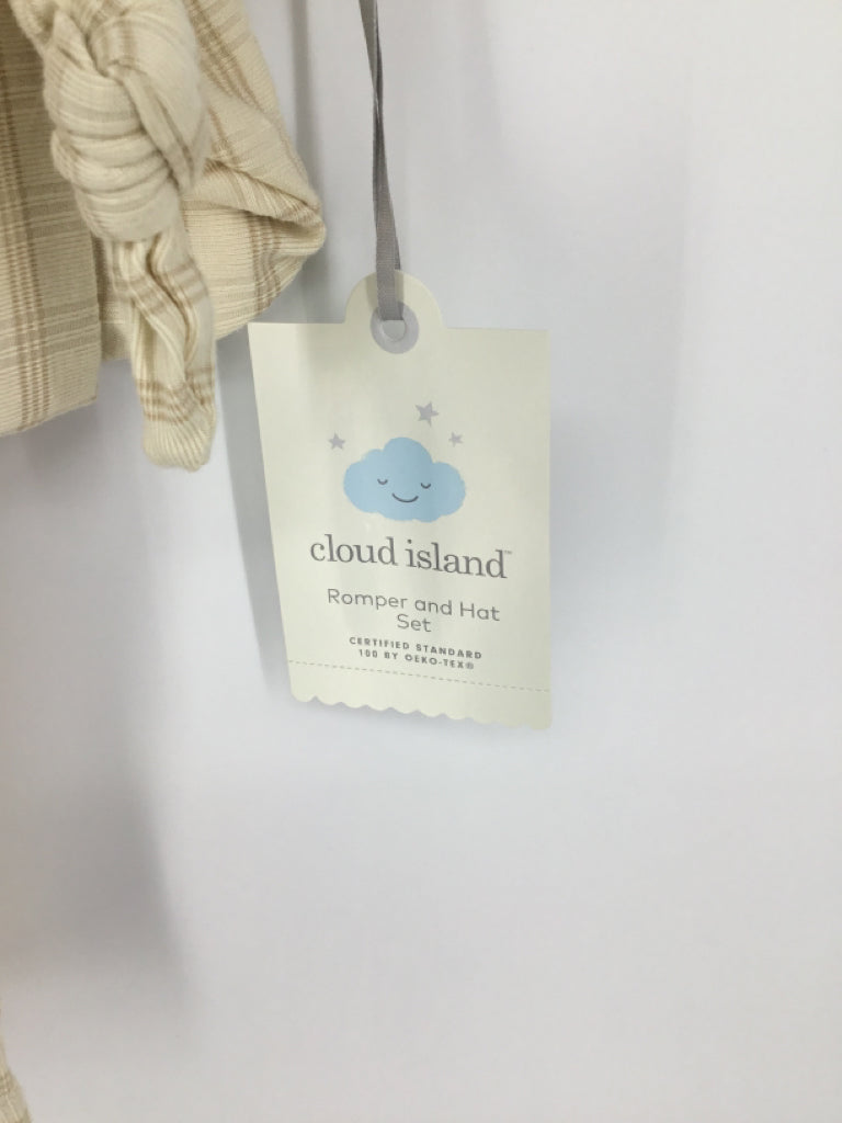 cloud island Child Size 0-3 Months Tan Print Outfit - boys