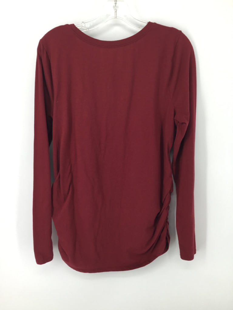 Motherhood Maternity Child Size L Burgundy Christmas Maternity Shirt