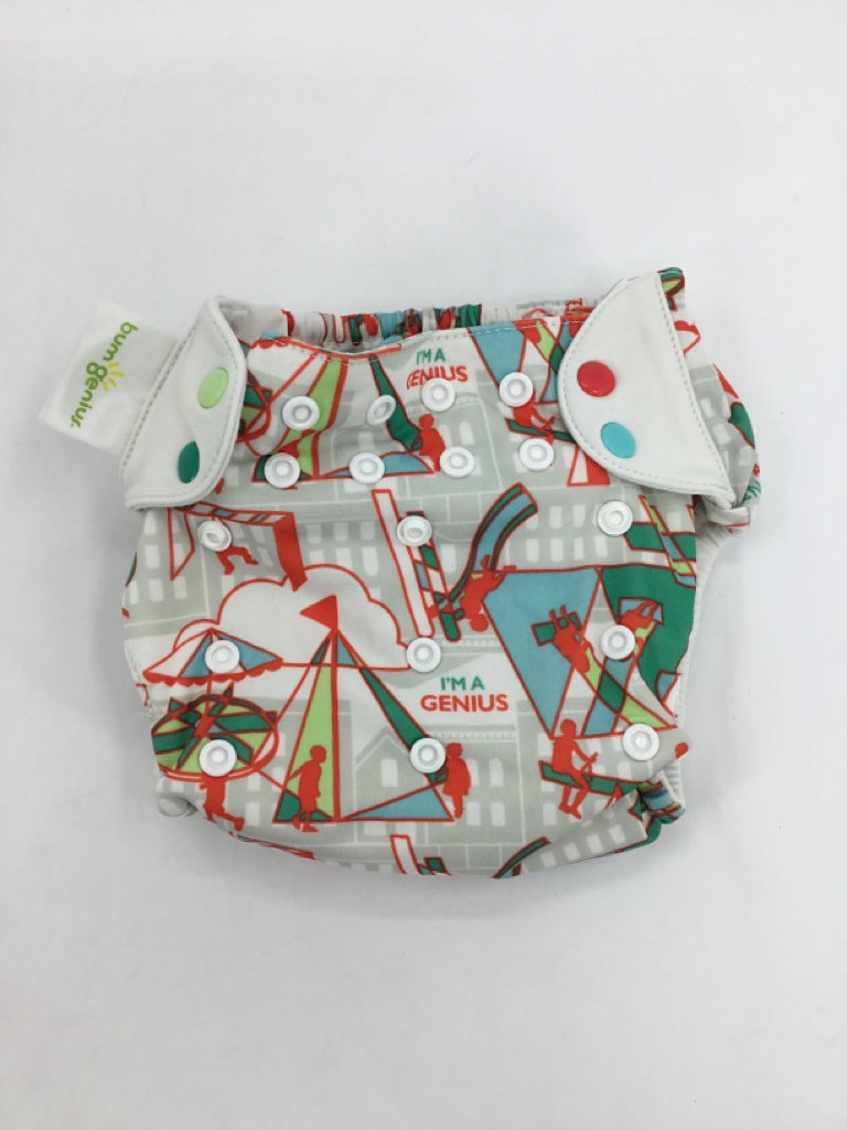Bum Genius Child Size One Size Orange Print Free Time Cloth Diaper