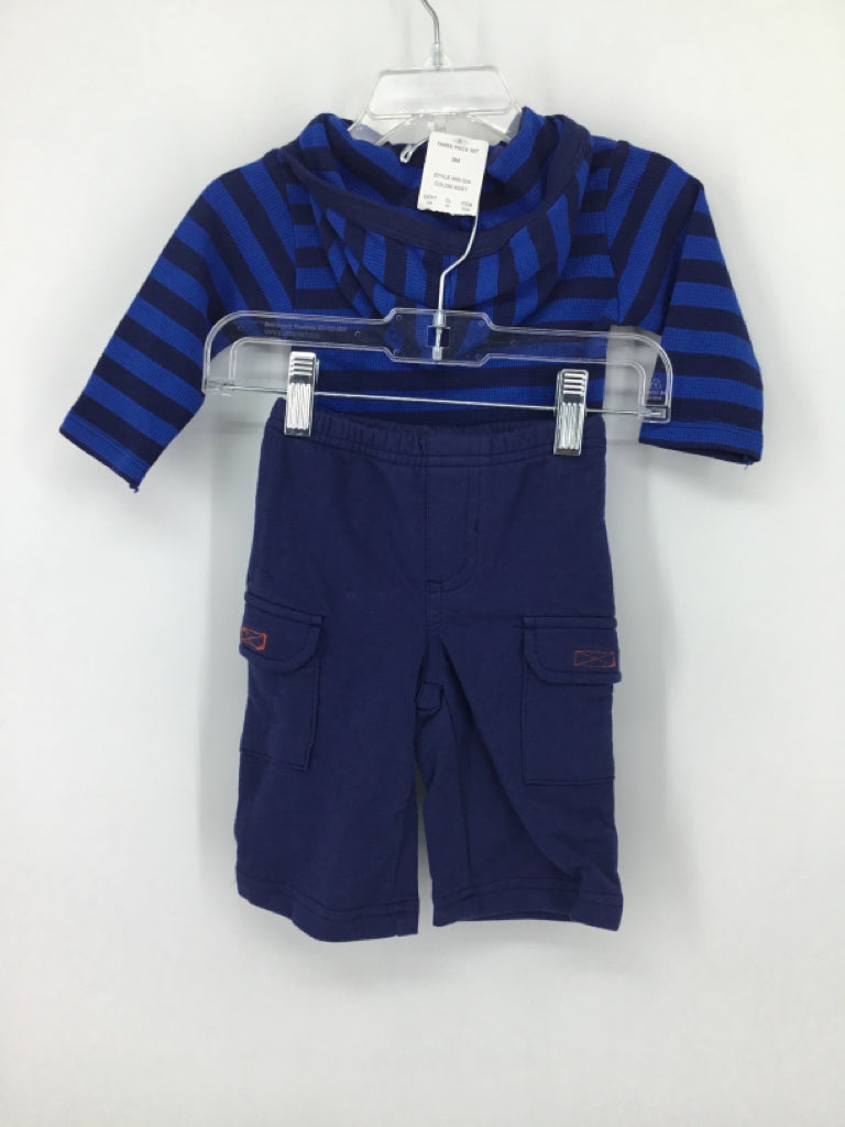 Just One You Made by Carters Child Size 3 Months Blue Stripe Outfit - boys