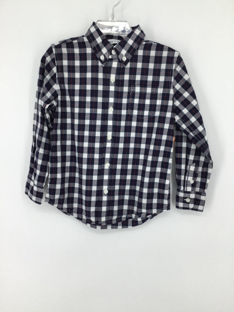 Janie and Jack Child Size 4 Navy Plaid Shirt - boys