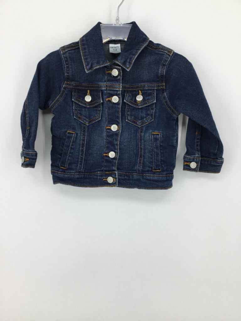 Carter's Child Size 12 Months Blue Solid Jacket - boys