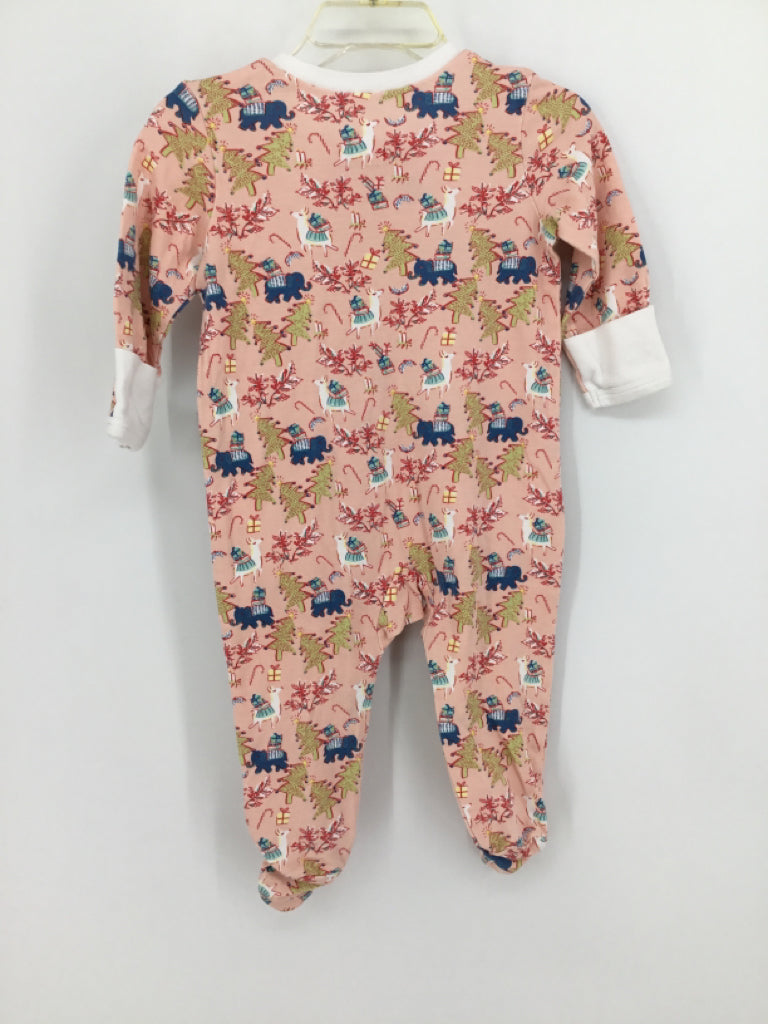 Roller Rabbit + Maisonette Child Size 6-9 Months Pink Christmas Sleeper