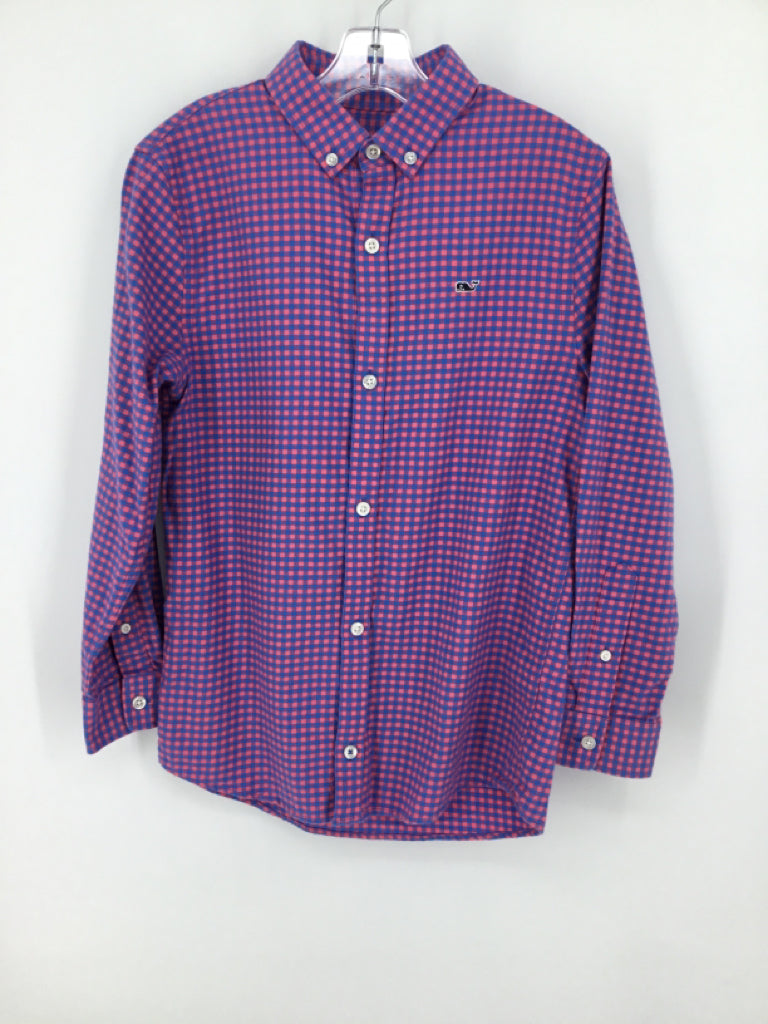 vineyard vines Child Size 8 Blue Gingham Shirt - boys