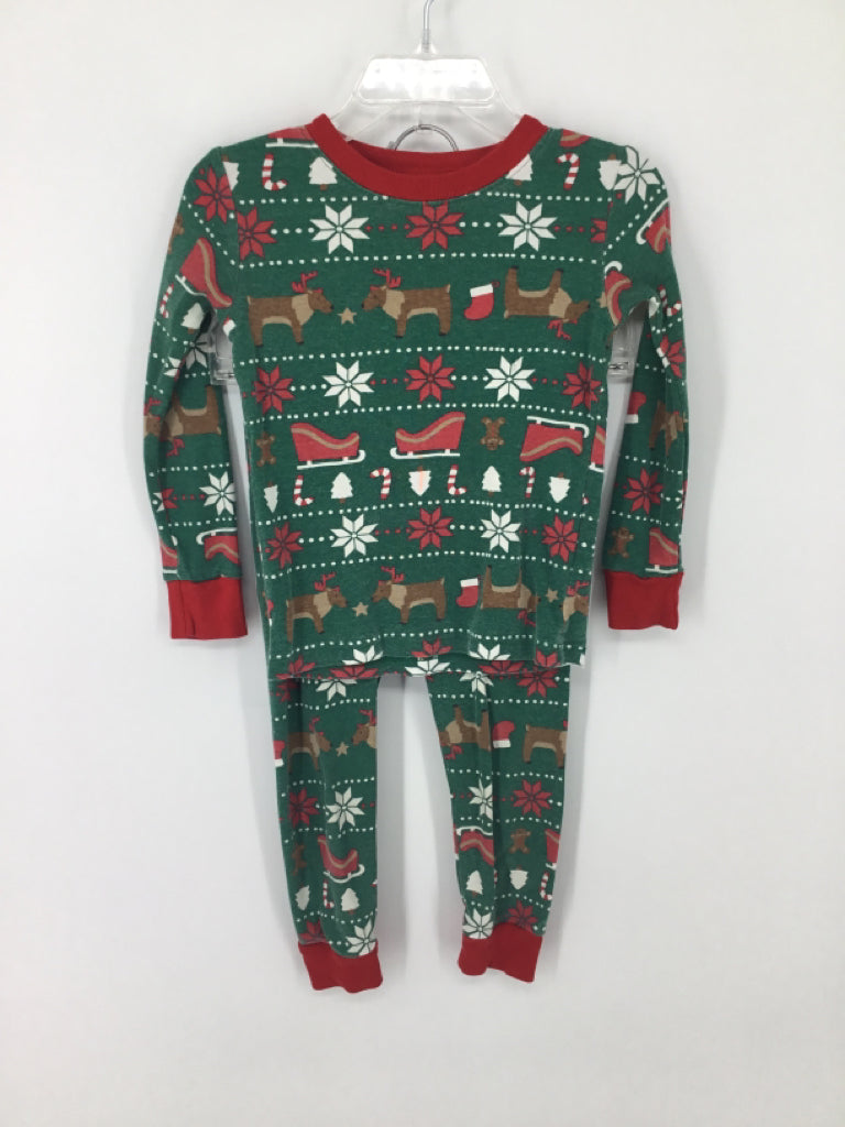 Carter's Child Size 2 Slim Green Christmas Pajamas