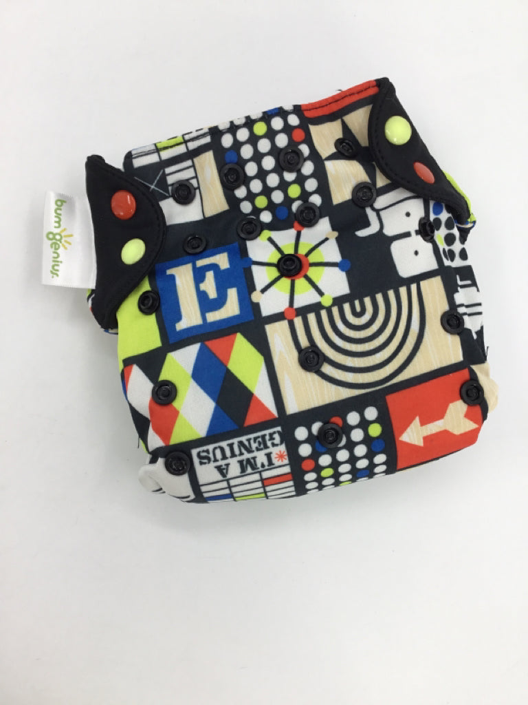 Bum Genius Child Size One Size Multi-Color Print Free Time Cloth Diaper