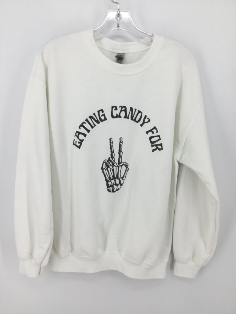 Gildan Child Size M White Halloween Maternity Sweatshirt