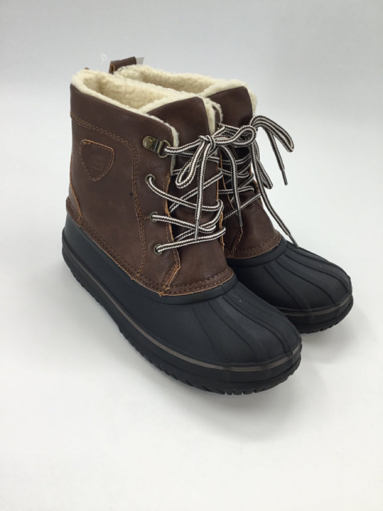 London Fog Child Size 5 Youth Brown Rain/Snow Boots