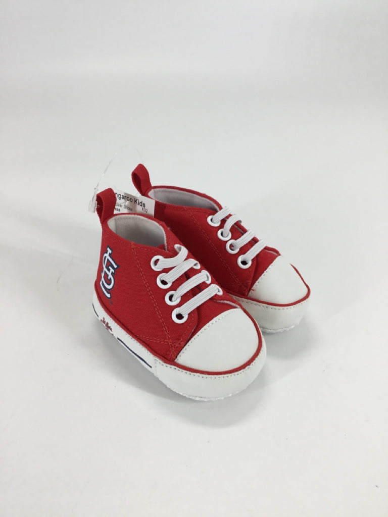 brandless Child Size 1 Toddler Red Baby/Walker Shoes