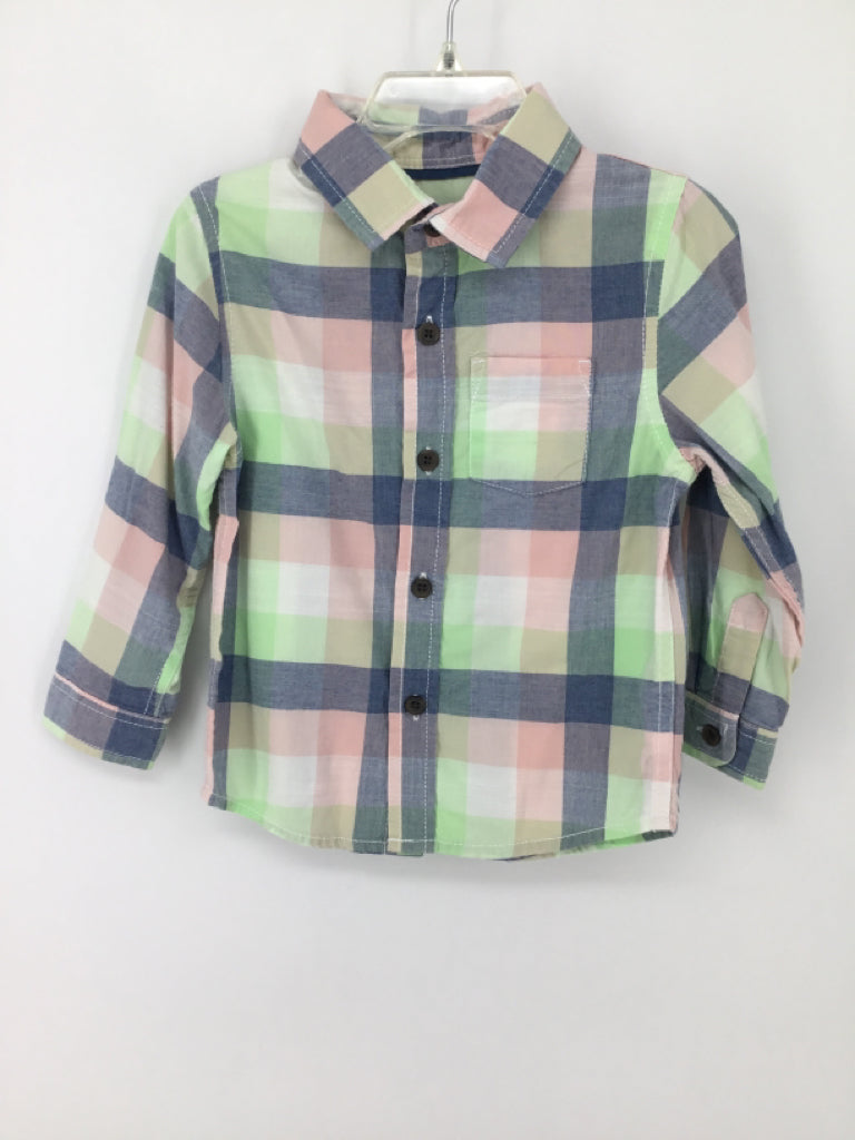 Cat & Jack Child Size 2 Multi-Color Plaid Shirt - boys
