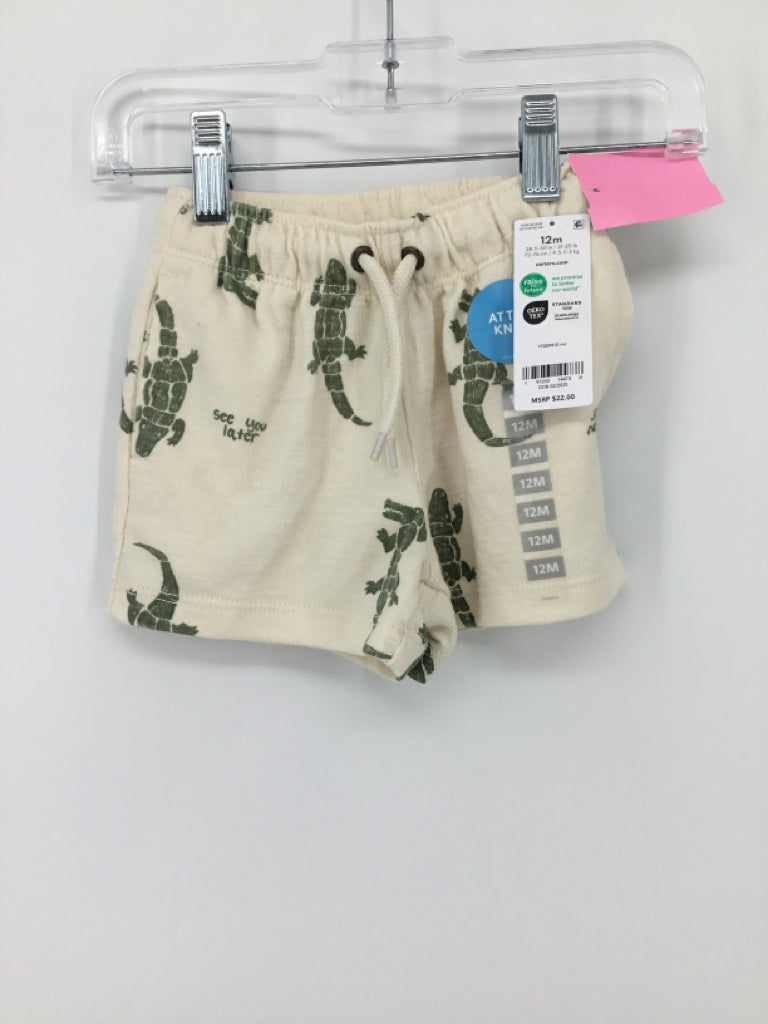 Carter's Child Size 12 Months Cream Print Shorts - boys