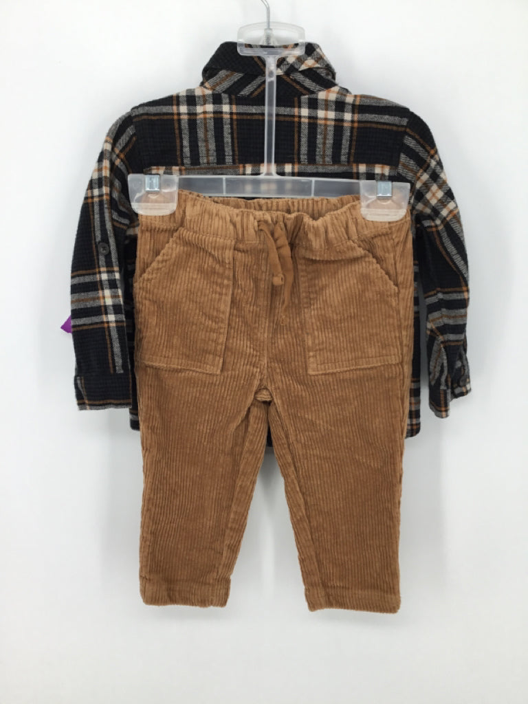 Scene & Heard Child Size 18 Months Black Plaid Outfit - boys