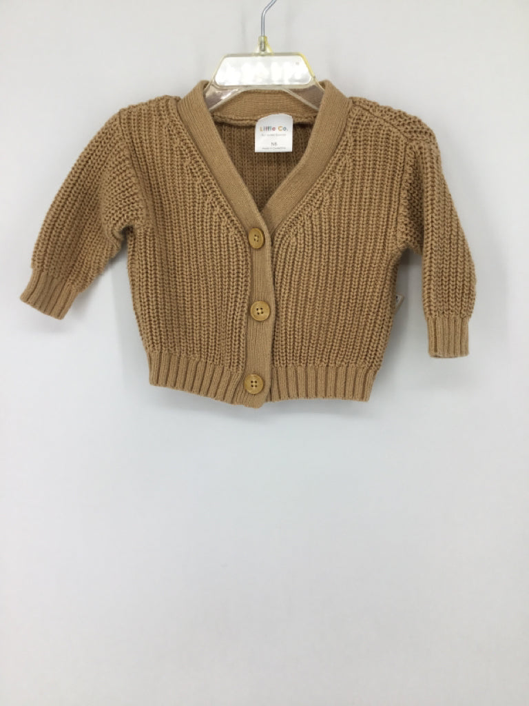 Little Co Child Size Newborn Tan Solid Sweater - boys