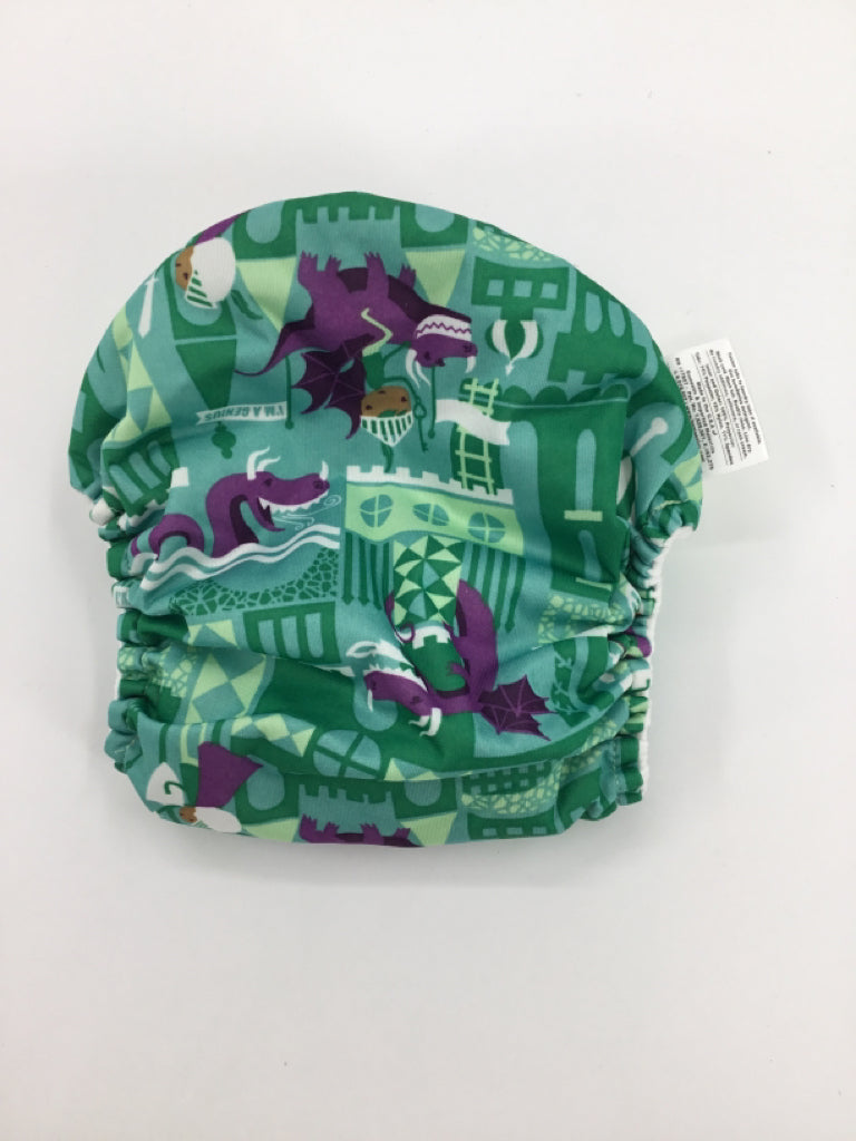 Bum Genius Child Size One Size Blue Print Pocket Cloth Diaper