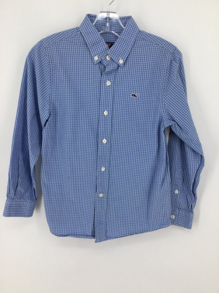 vineyard vines Child Size 7 Blue Gingham Shirt - boys