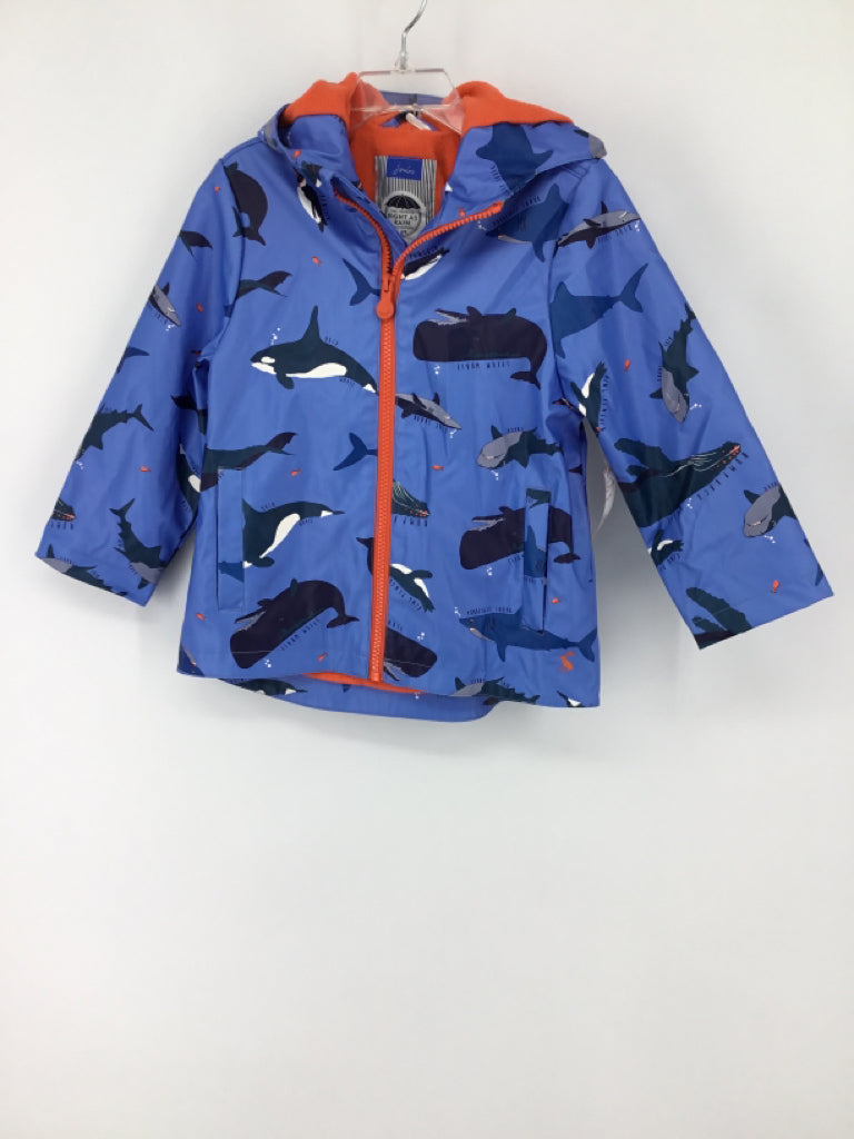 Joules Child Size 4 Blue Print Raincoat - boys