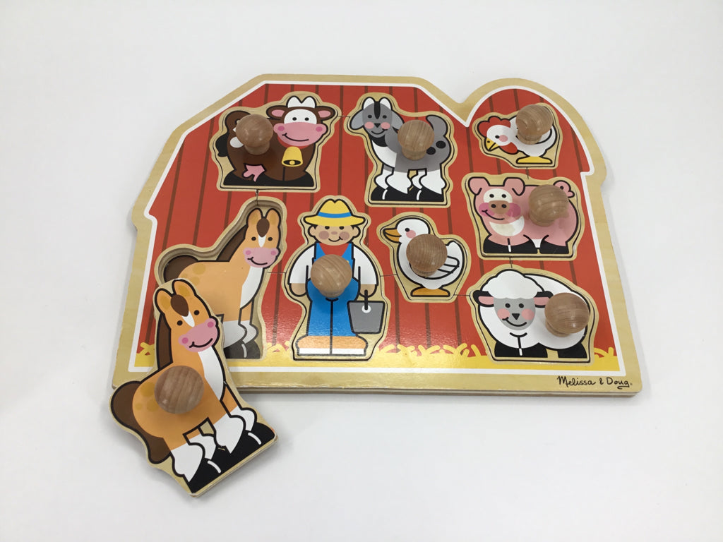 Melissa & Doug Deluxe Jumbo Knob Puzzle - Farm Animals