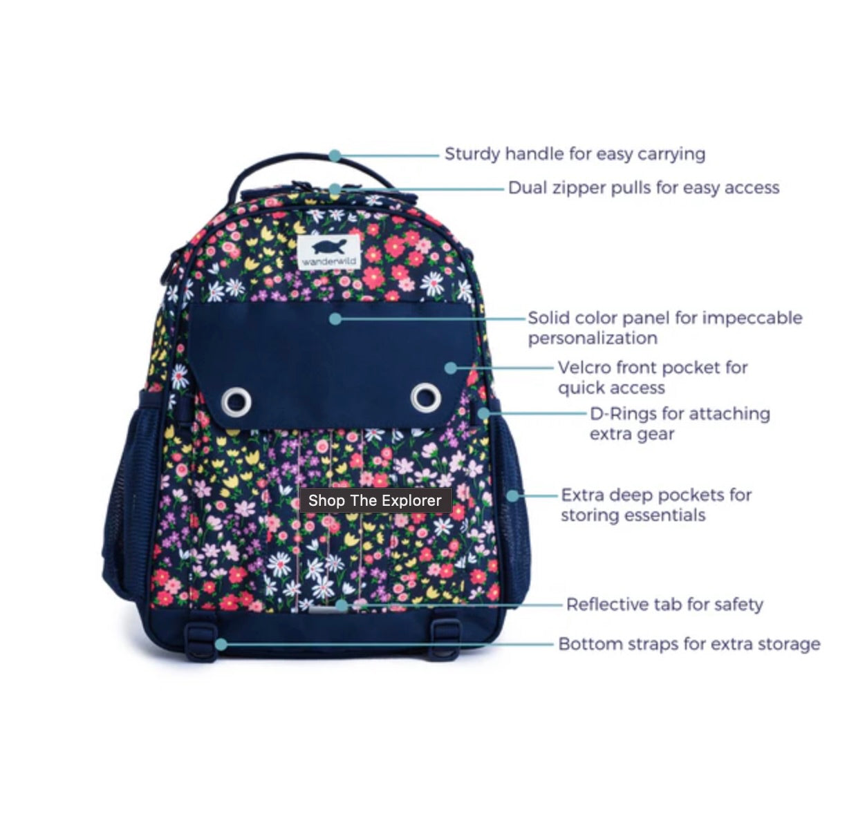The Wanderwild Explorer Backpack (Shark Tide)