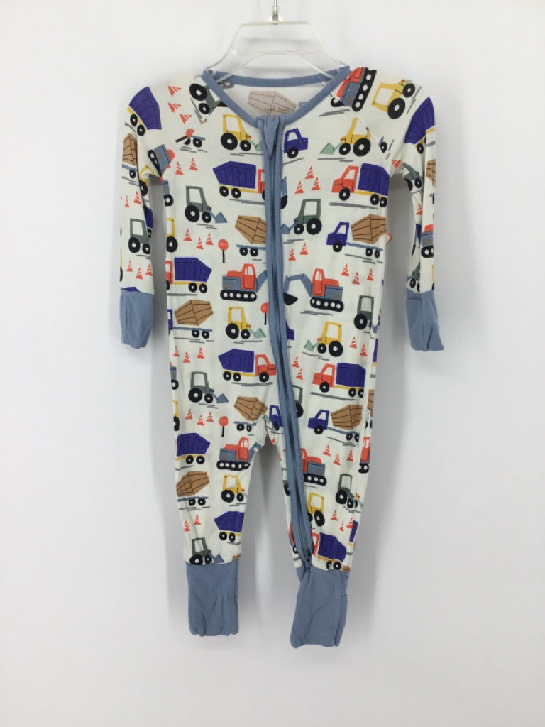 Little Sleepies Child Size 3-6 Months Blue Print Pajamas - boys