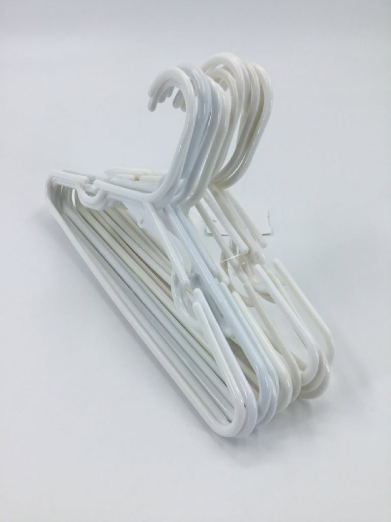 Set of 12 White Plastic Infant Hangers