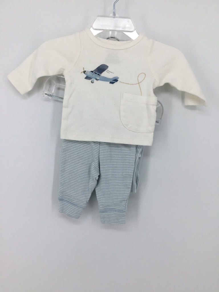 Carter's Child Size Newborn Blue screen printed Outfit - boys