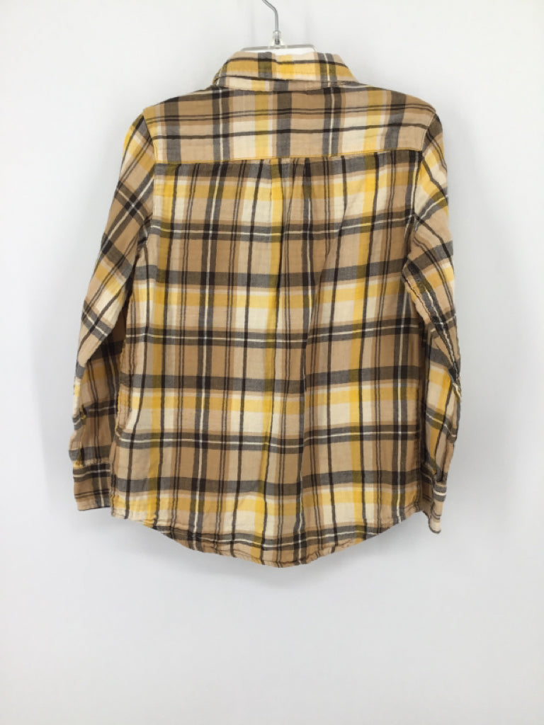 Baby Gap Child Size 5 Yellow Plaid Shirt - boys