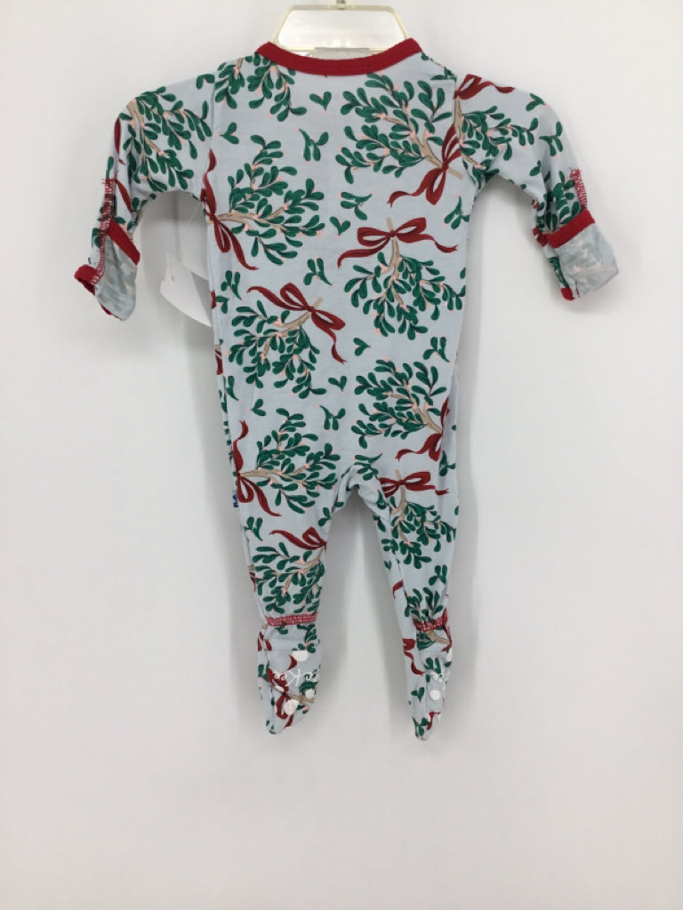 Kickee Pants Child Size Newborn Blue Christmas Sleeper