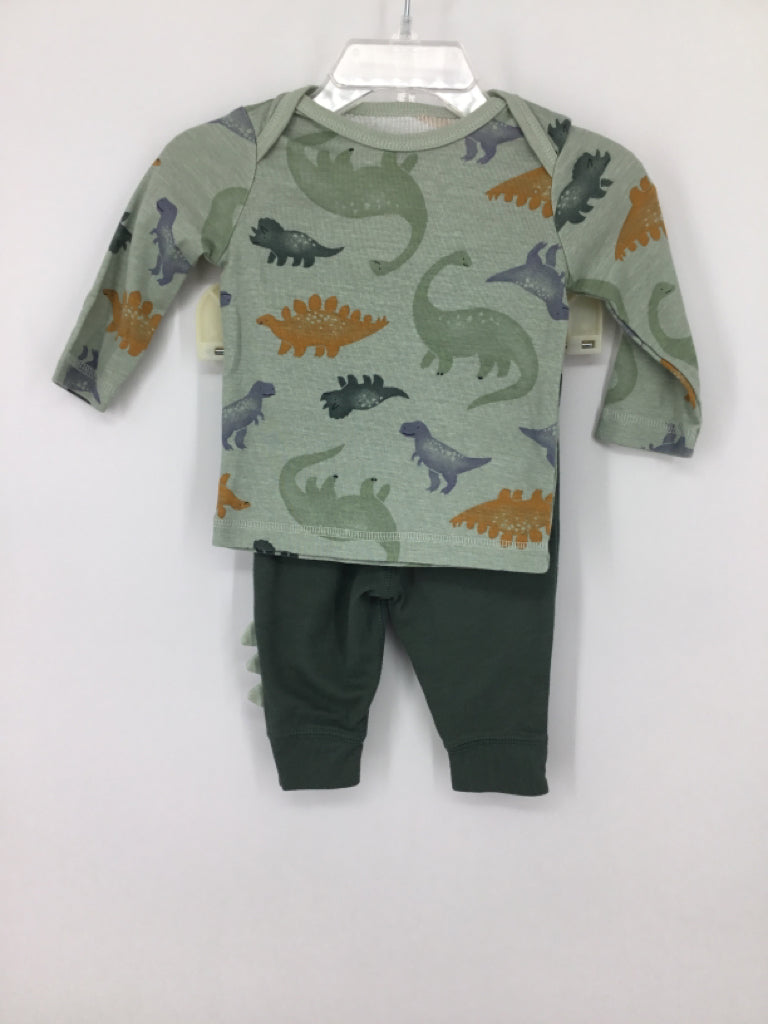 Carter's Child Size 3 Months Green Dinosaur Outfit - boys