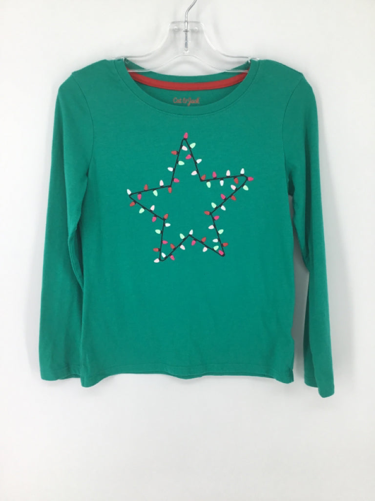 Cat & Jack Child Size 7 Green Christmas T-Shirt