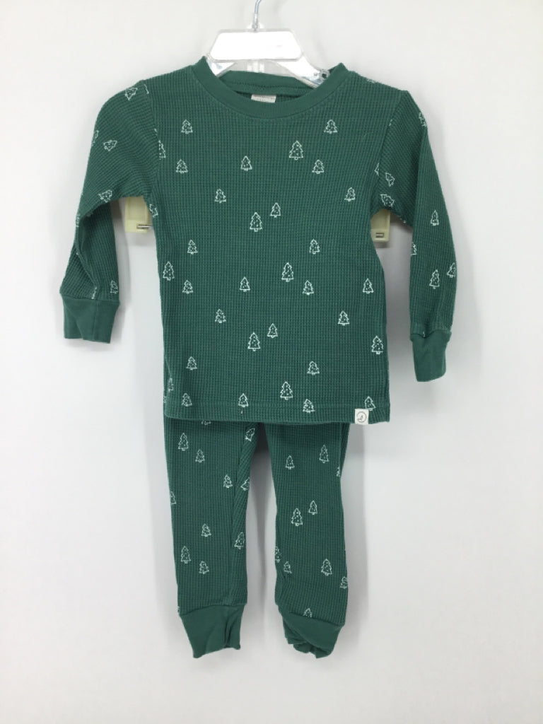Little Planet Child Size 18 Months Green Print Pajamas - boys