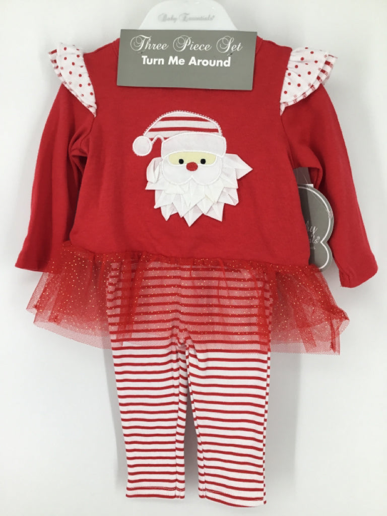 Baby Essentials Child Size 3 Months Red Christmas Outfit