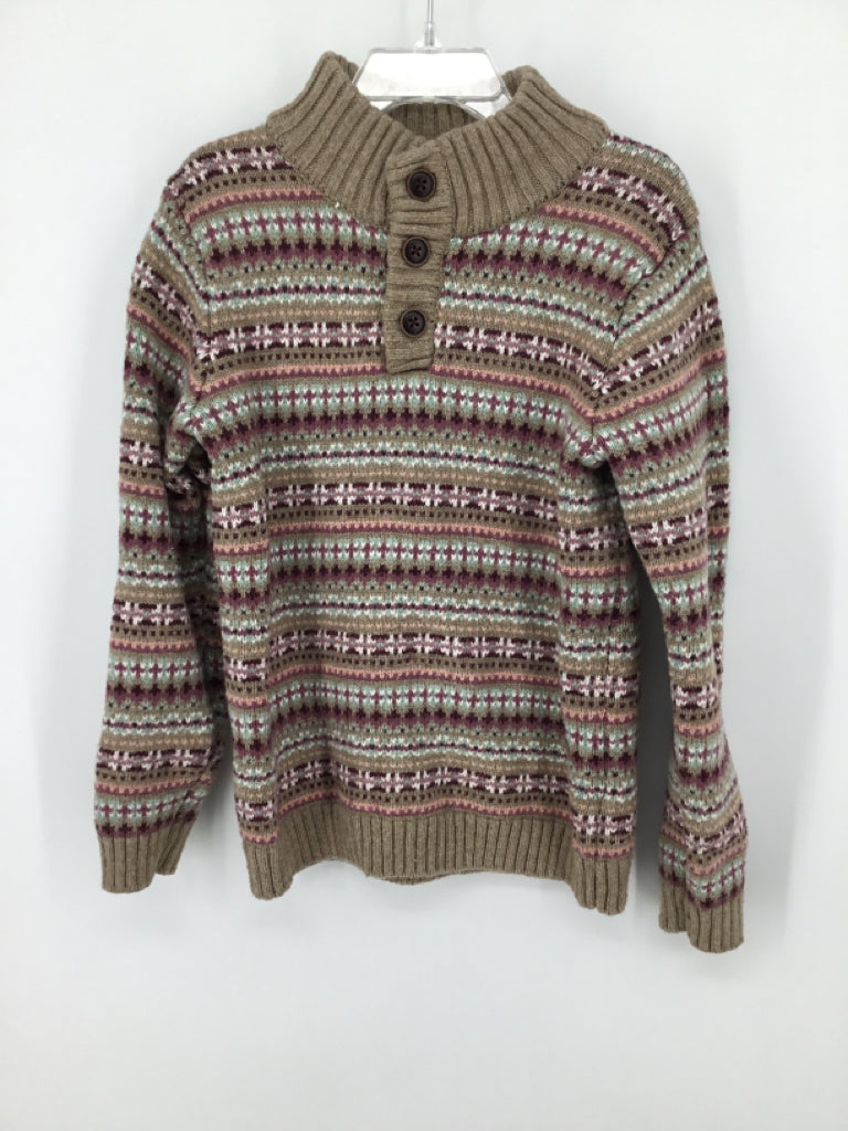 Janie and Jack Child Size 5 Tan Print Sweater - boys