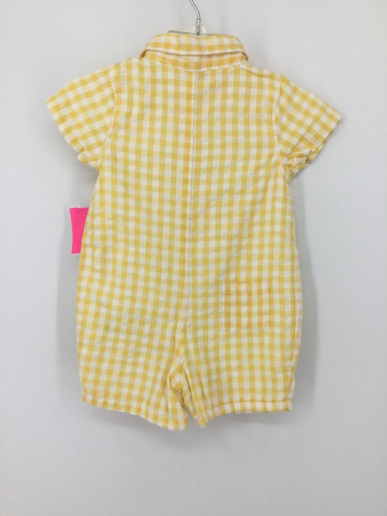 Janie and Jack Child Size 3-6 Months Yellow Gingham Outfit - boys