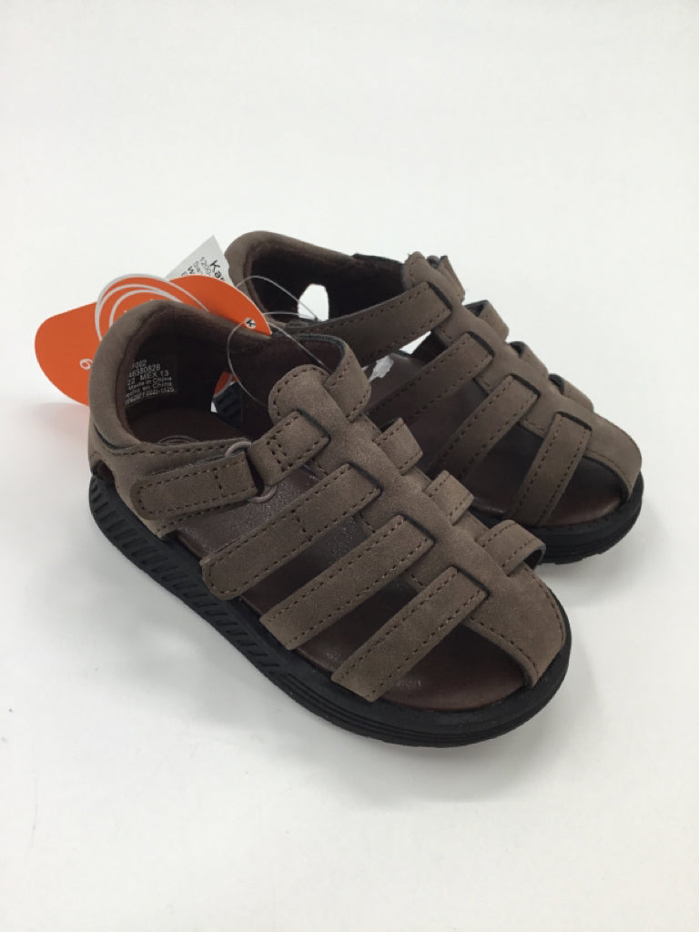 Wonder Nation Child Size 6 Toddler Brown Sandals/Flip Flops
