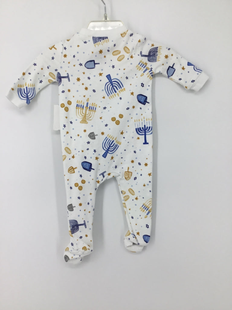 Pottery Barn Kids Child Size 0-3 Months Blue Hanukkah Sleeper
