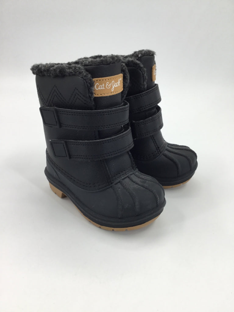 Cat & Jack Child Size 6 Toddler Black Rain/Snow Boots