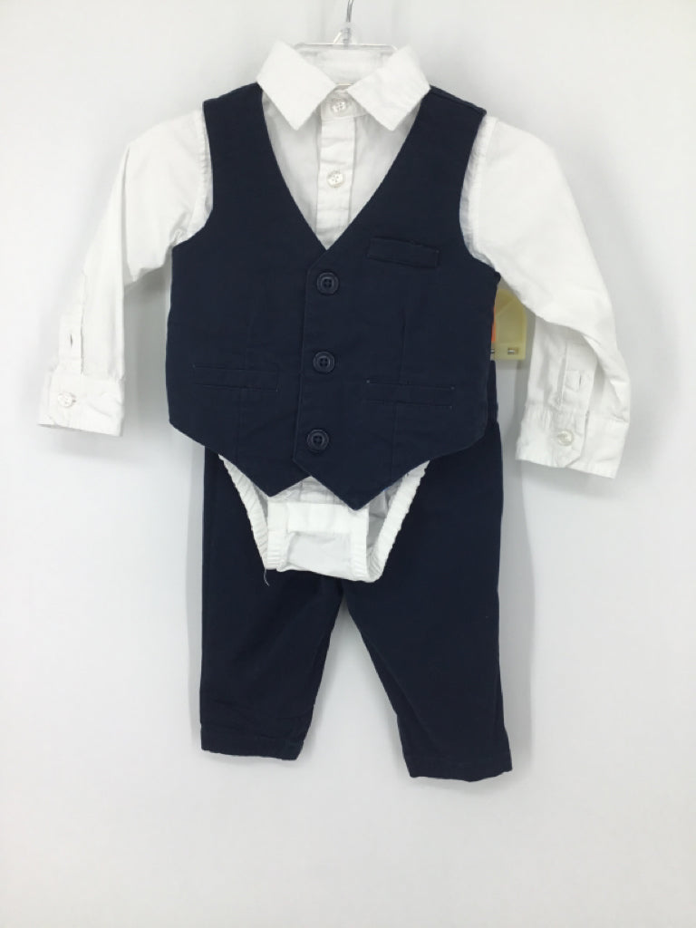Andy & Evan Child Size 3-6 Months Navy Solid Suit - boys