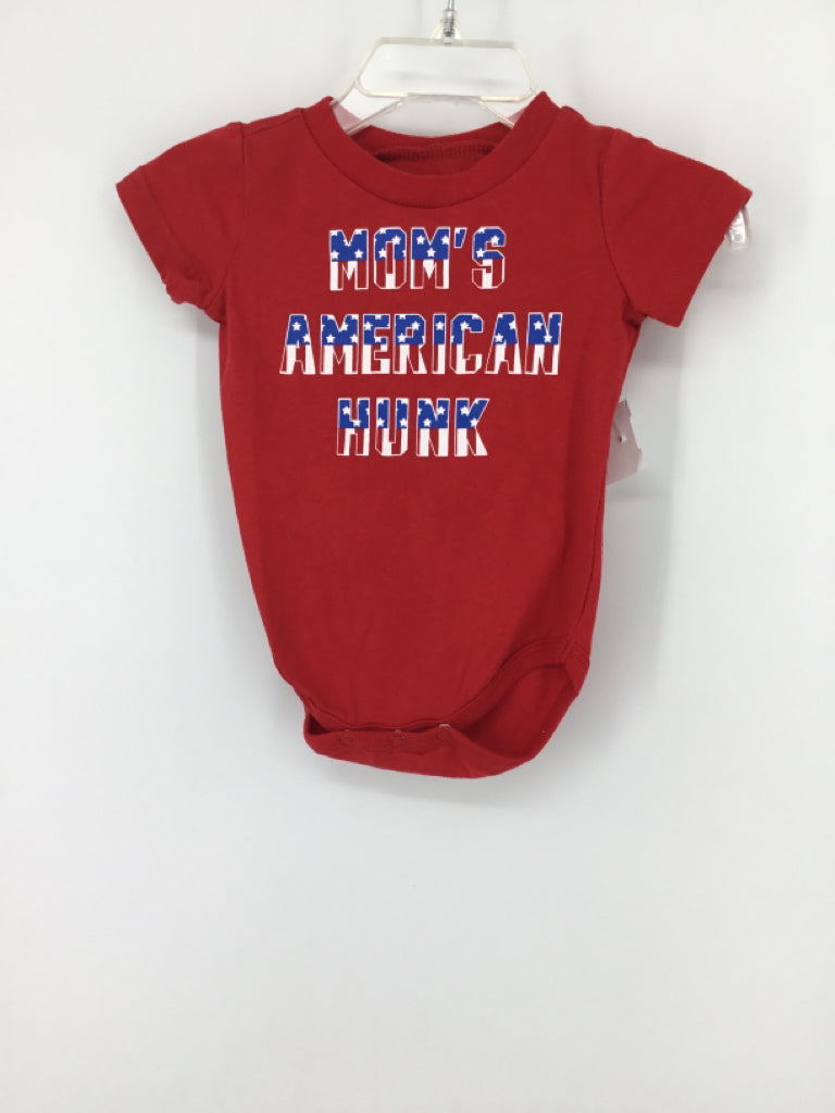 City Streets Child Size 3 Months Red Stars & Stripes Onesie
