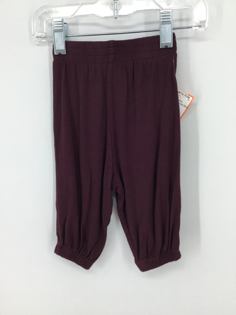 Kate Quinn Organics Child Size 0-3 Months Burgundy Solid Pants - boys