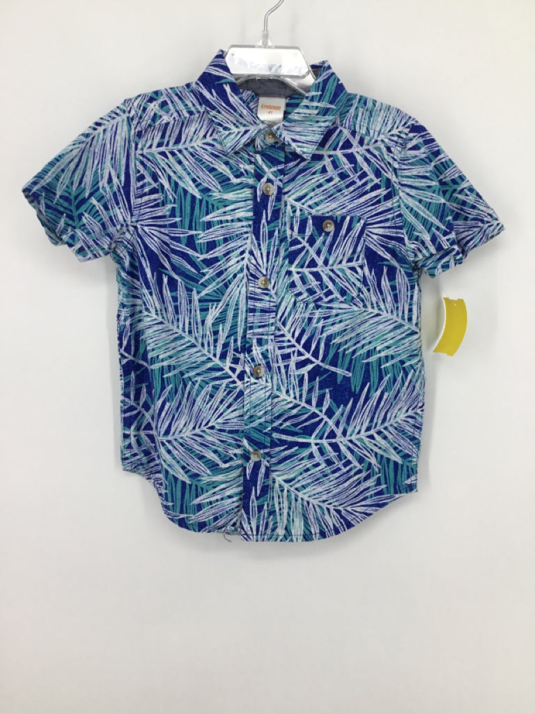 Gymboree Child Size 4 Blue Tropical Shirt - boys