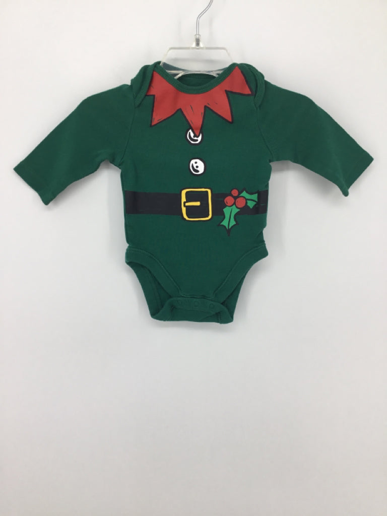 Old Navy Child Size 0-3 Months Green Christmas Onesie