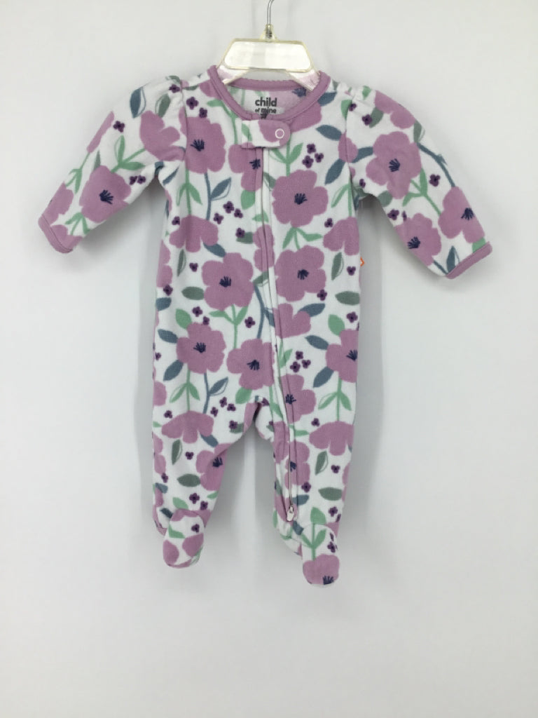 Child of Mine Child Size 0-3 Months Purple Sleepers
