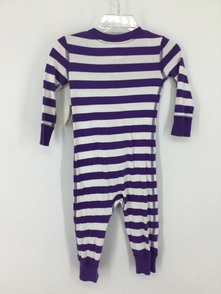 Hanna Andersson Child Size 12-18 Months Purple Stripe Pajamas - boys